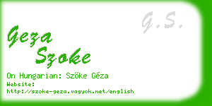 geza szoke business card