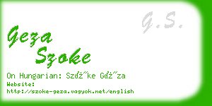 geza szoke business card